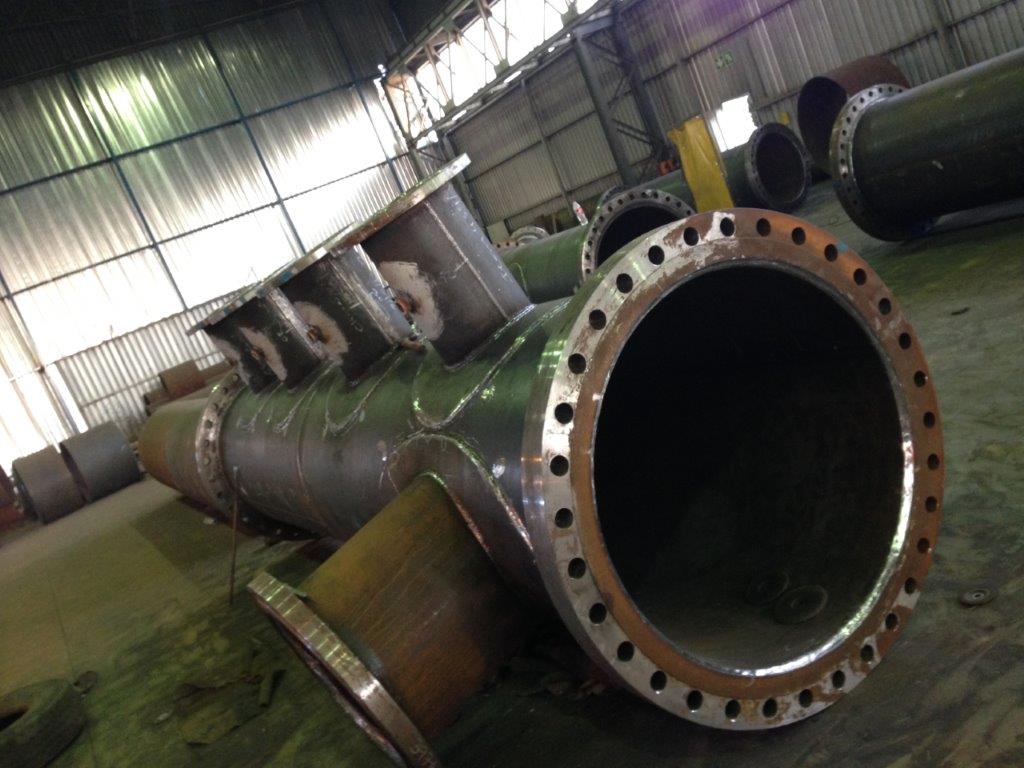Custom fabricated steel manifold